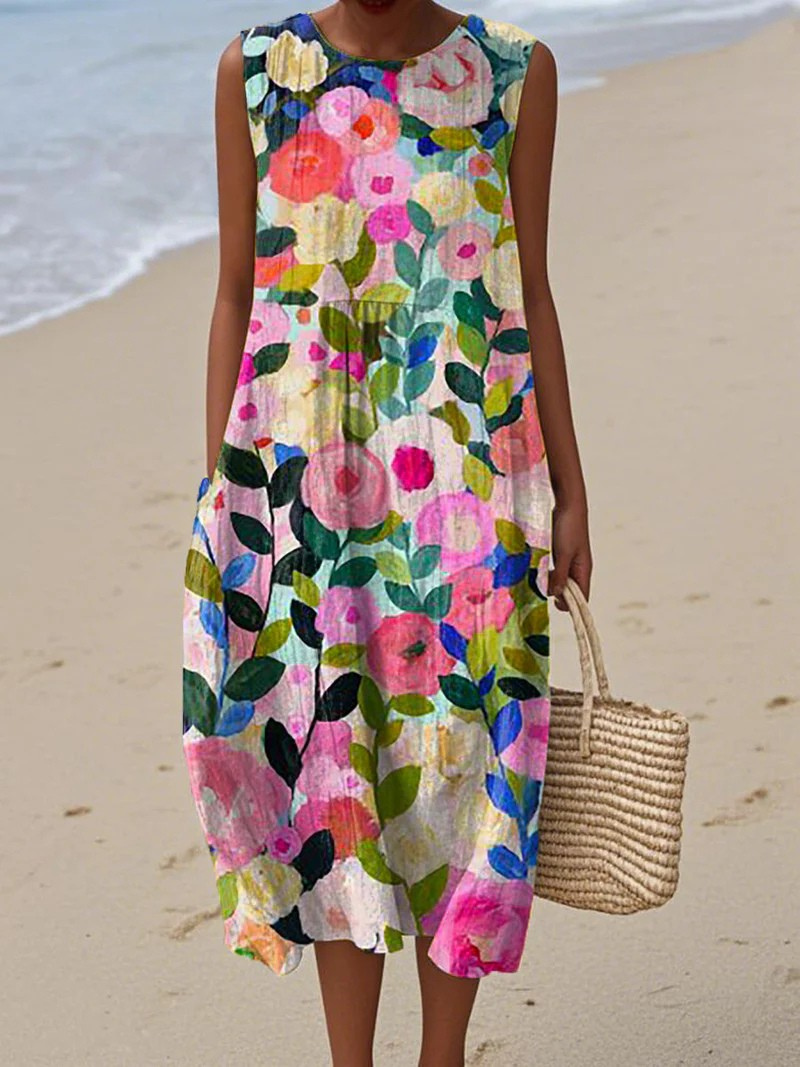 Wynelda™- Floral Print Sleeveless Dress