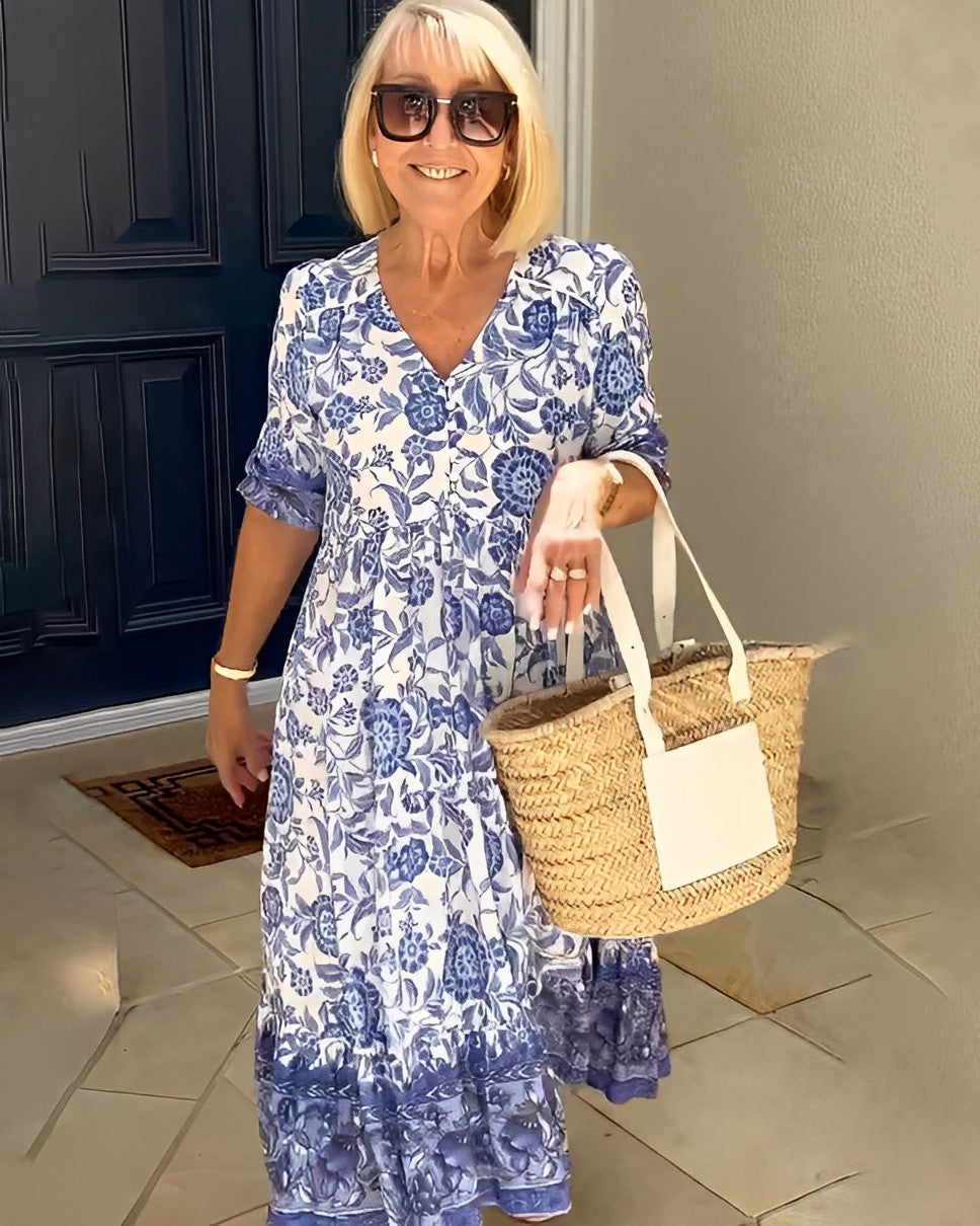 Mirelda™- Porcelain Print Dress