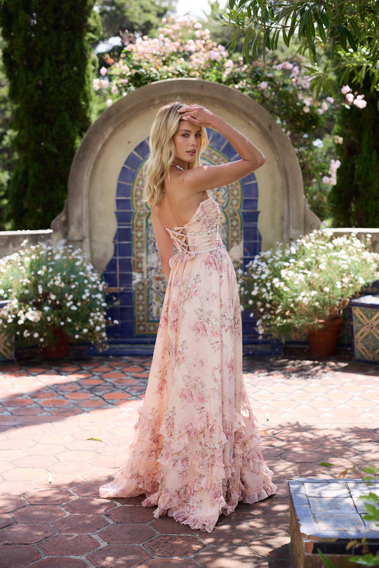 Nayne™- The Seraphine Dress in Peach Tapestry