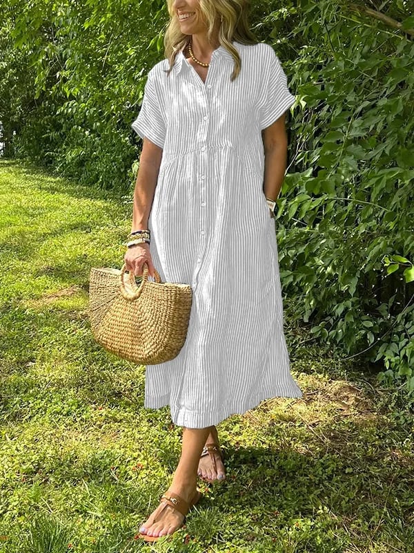 Celira™- Striped Button-Up Shirt