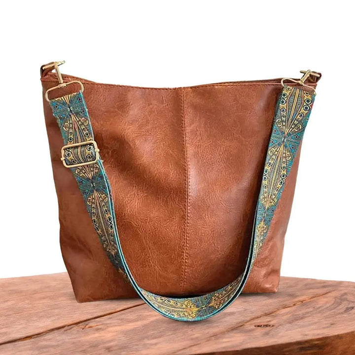 Monica™- Ruched Shoulder Bag with Decoration