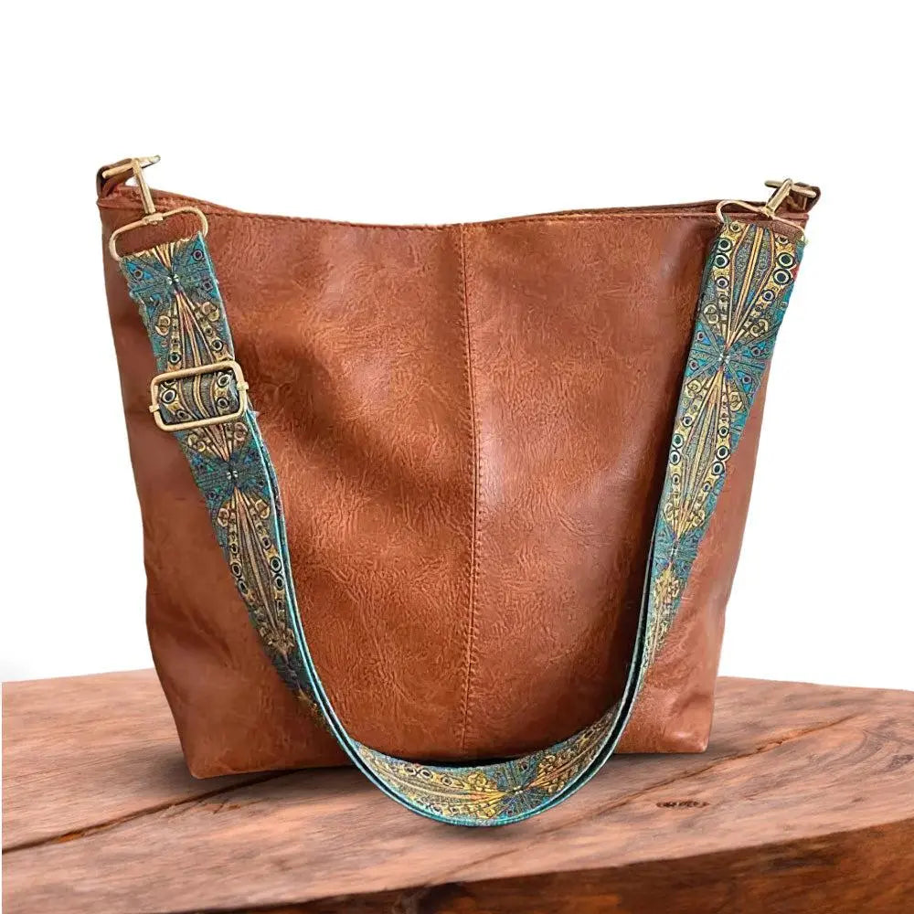 Monica™- Ruched Shoulder Bag with Decoration