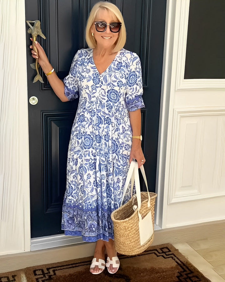 Mirelda™- Porcelain Print Dress