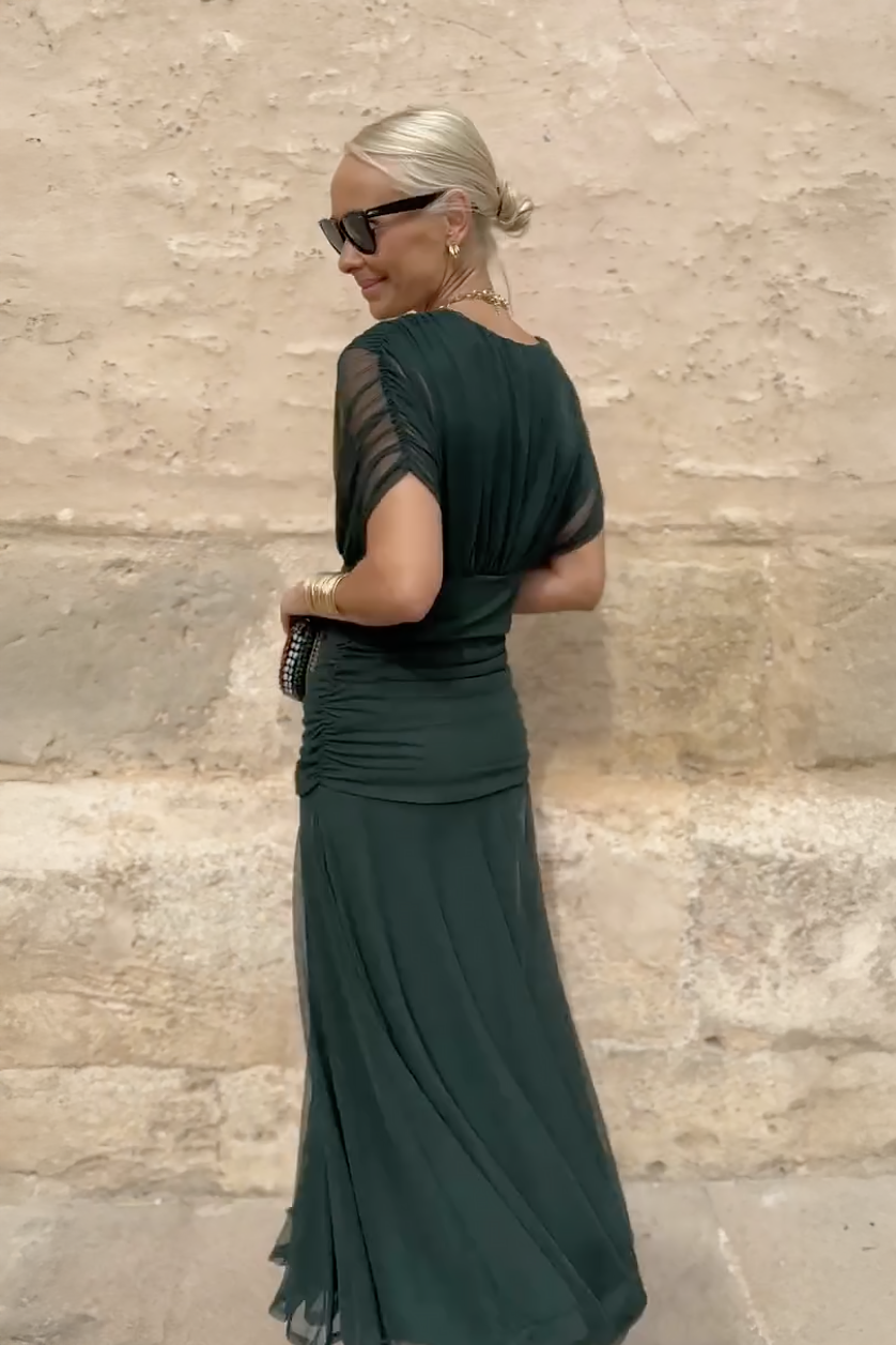 Erica™- Whimsical Floral V-Neck Maxi Dress