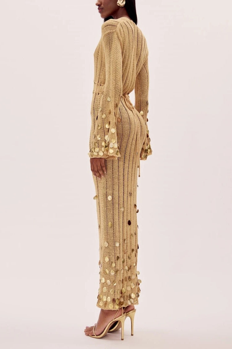 Dolly™ - Gold Knit Maxi Dress