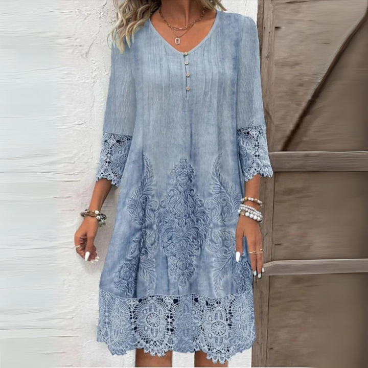 Alvinea™- Lace Trim A-Line Dress