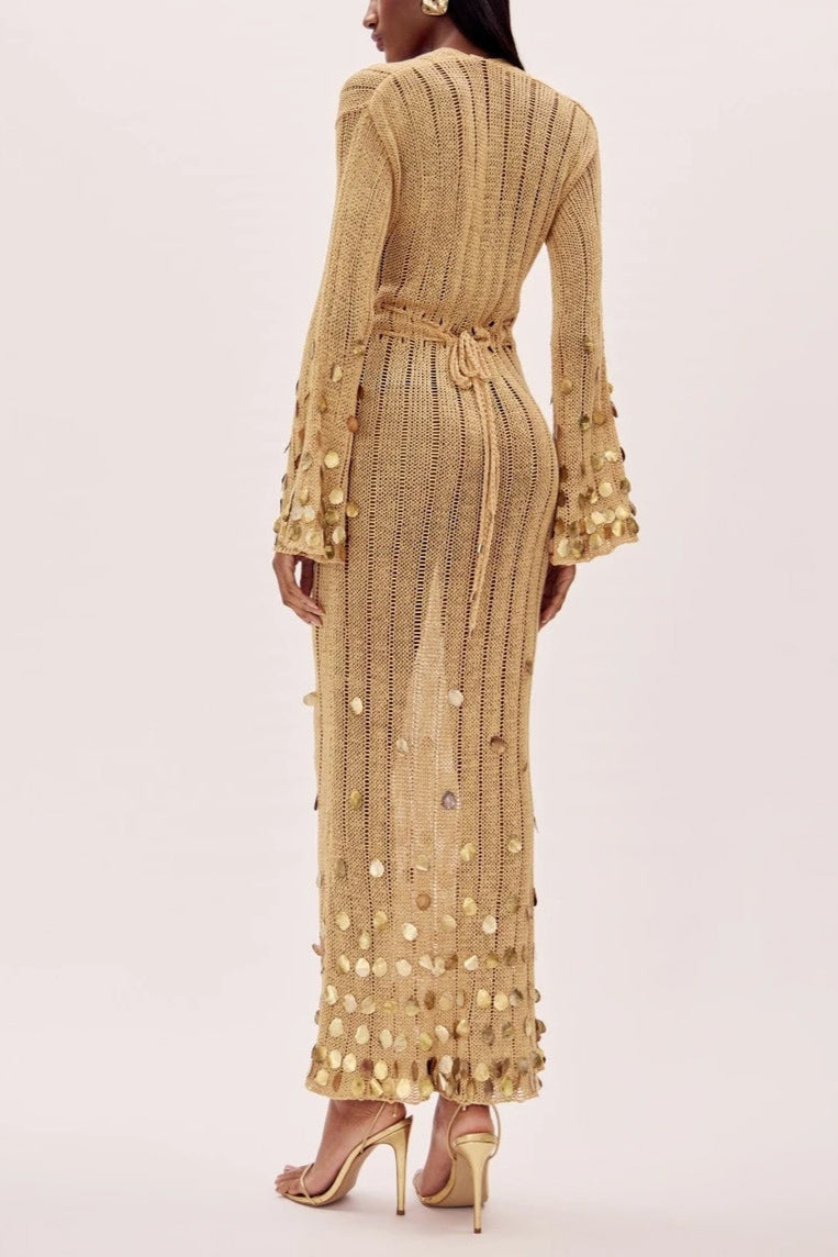 Dolly™ - Gold Knit Maxi Dress