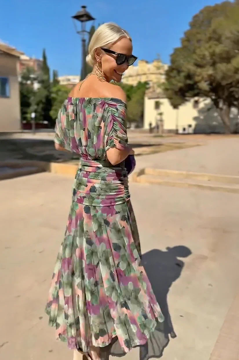Erica™- Whimsical Floral V-Neck Maxi Dress