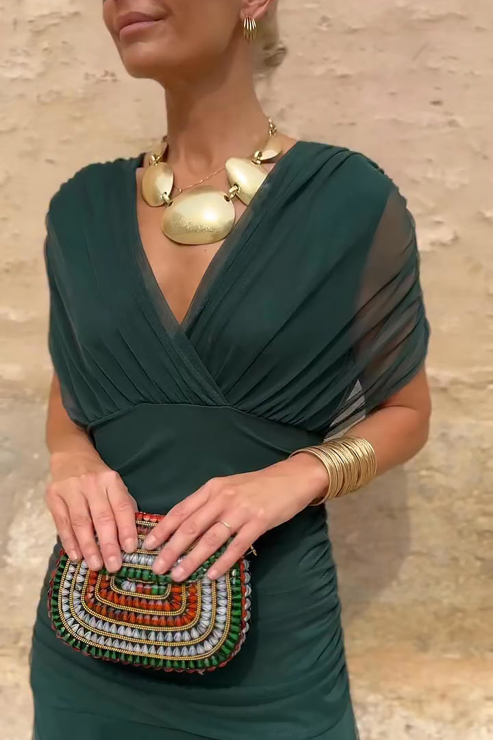 Erica™- Whimsical Floral V-Neck Maxi Dress