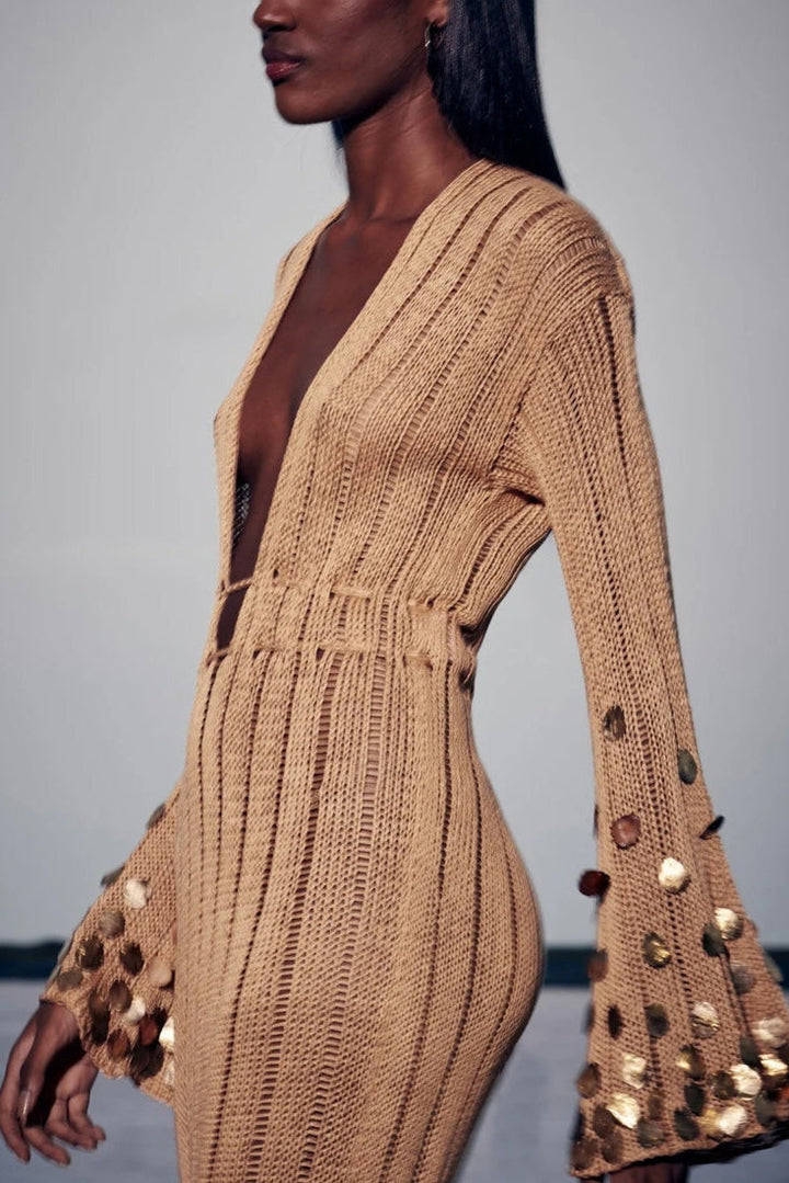 Dolly™ - Gold Knit Maxi Dress