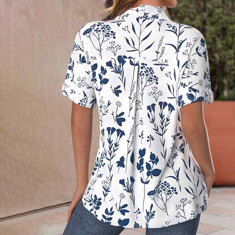 Betty™- Casual Leaf Print Blouse