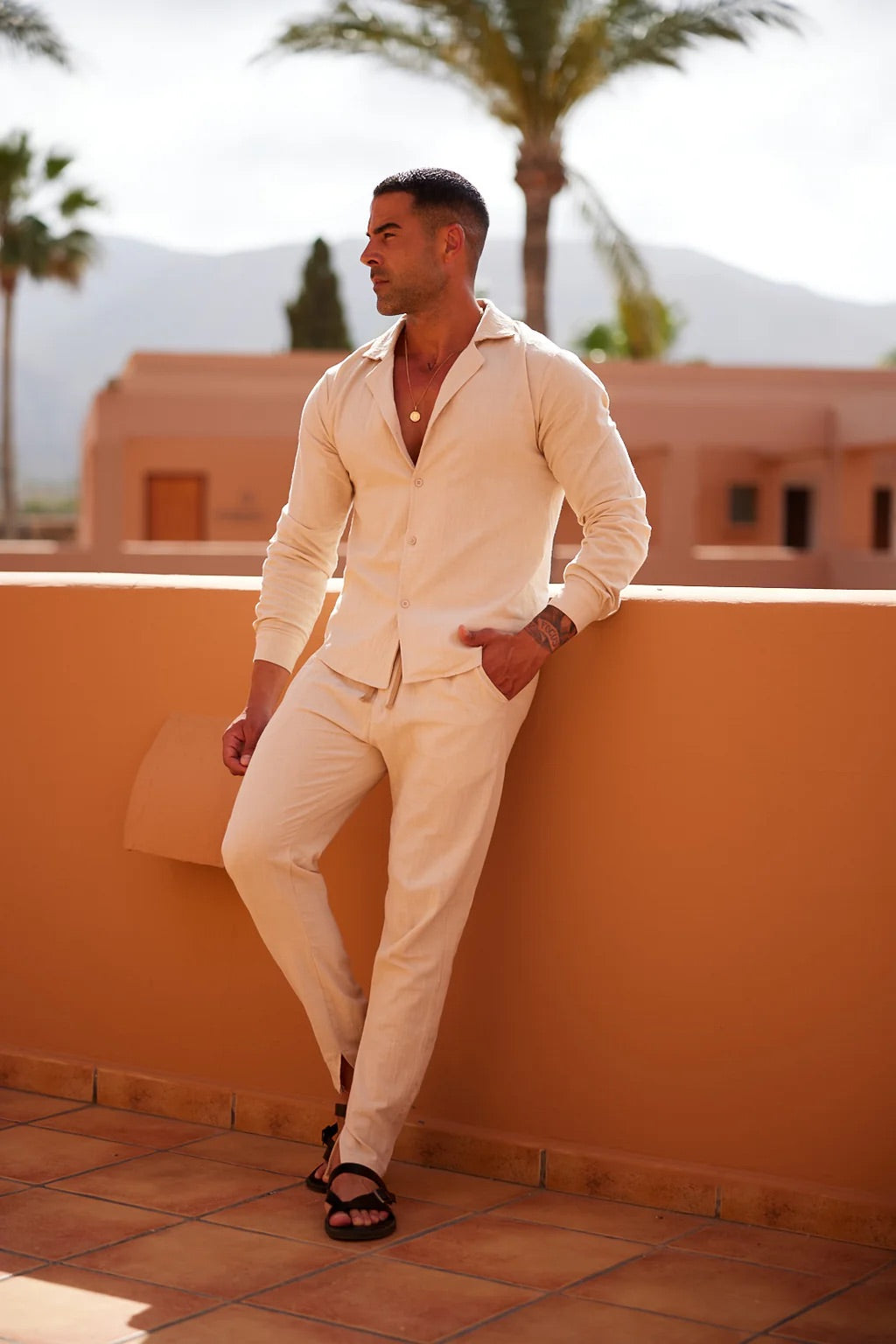 Christian™- Cooling Linen Shirt Set