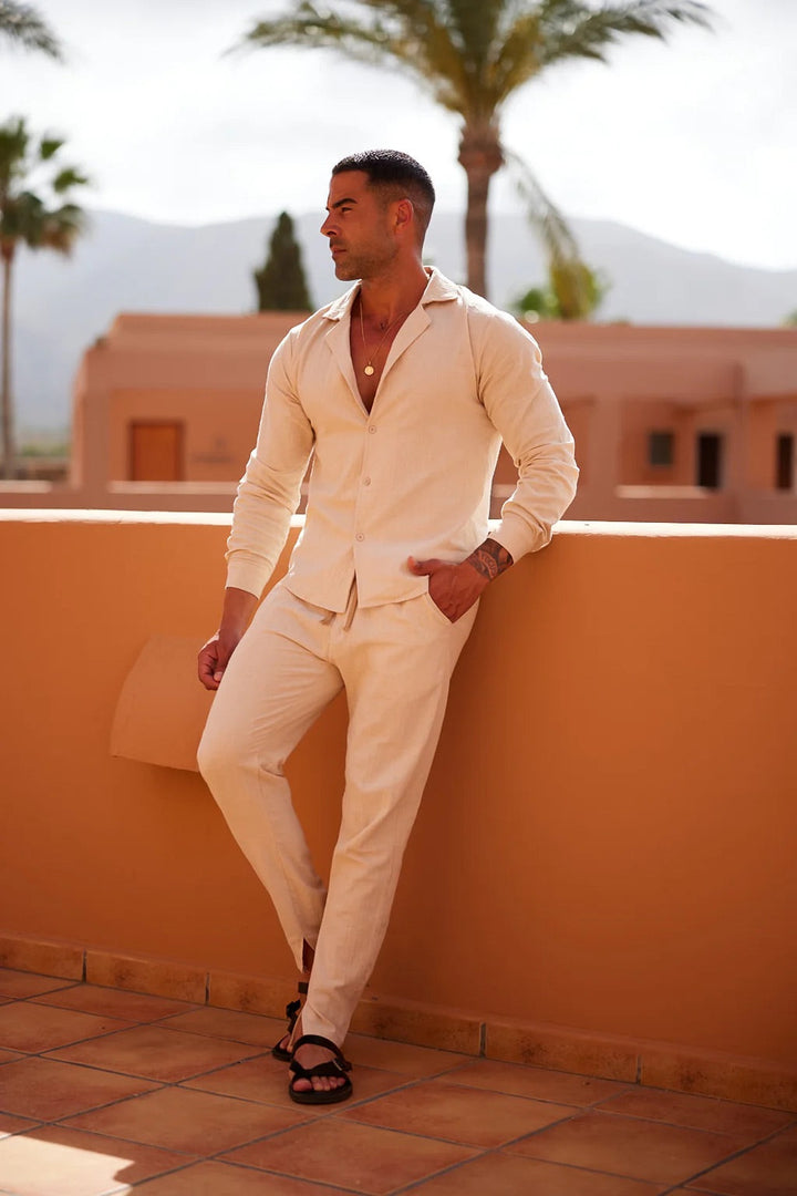 Christian™- Cooling Linen Shirt Set