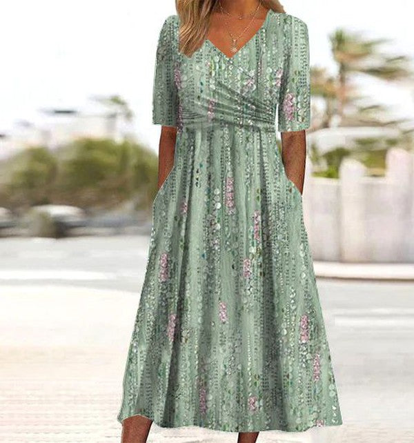 Mary™- Relaxed Botanical Midi Dress
