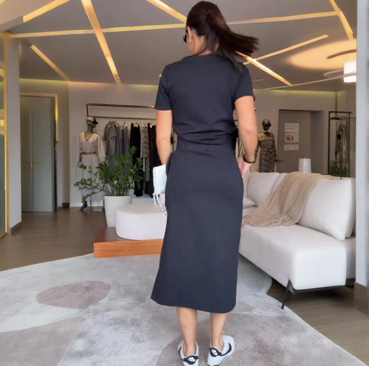 Aria™- Casual V-Neck Top and Skirt