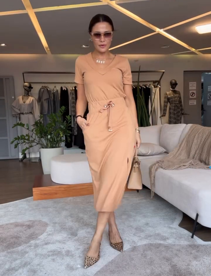 Aria™- Casual V-Neck Top and Skirt