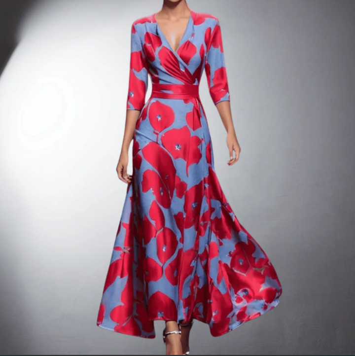 Zara™ - Classic Floral V-Neck Maxi Dress