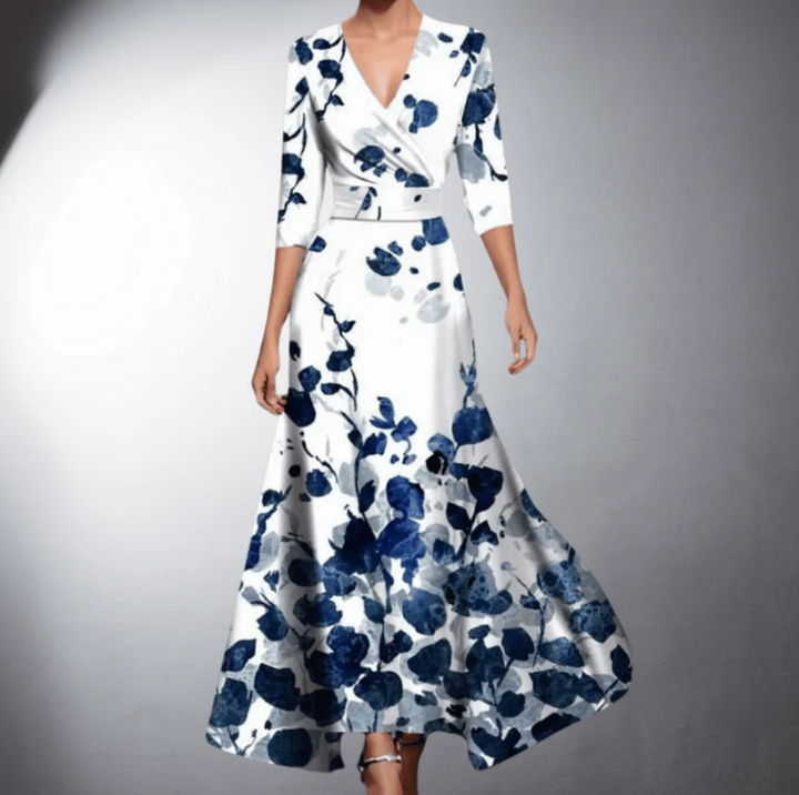 Zara™ - Classic Floral V-Neck Maxi Dress