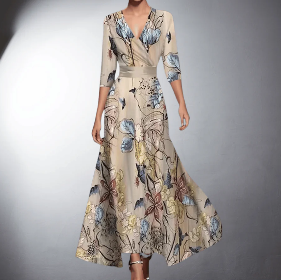 Zara™ - Classic Floral V-Neck Maxi Dress