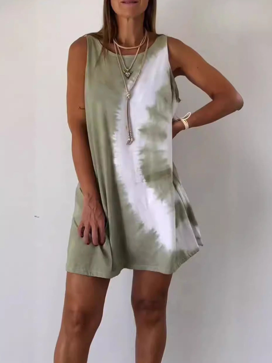 Josie™ - Gradient Tie Dye Print Mini Dress