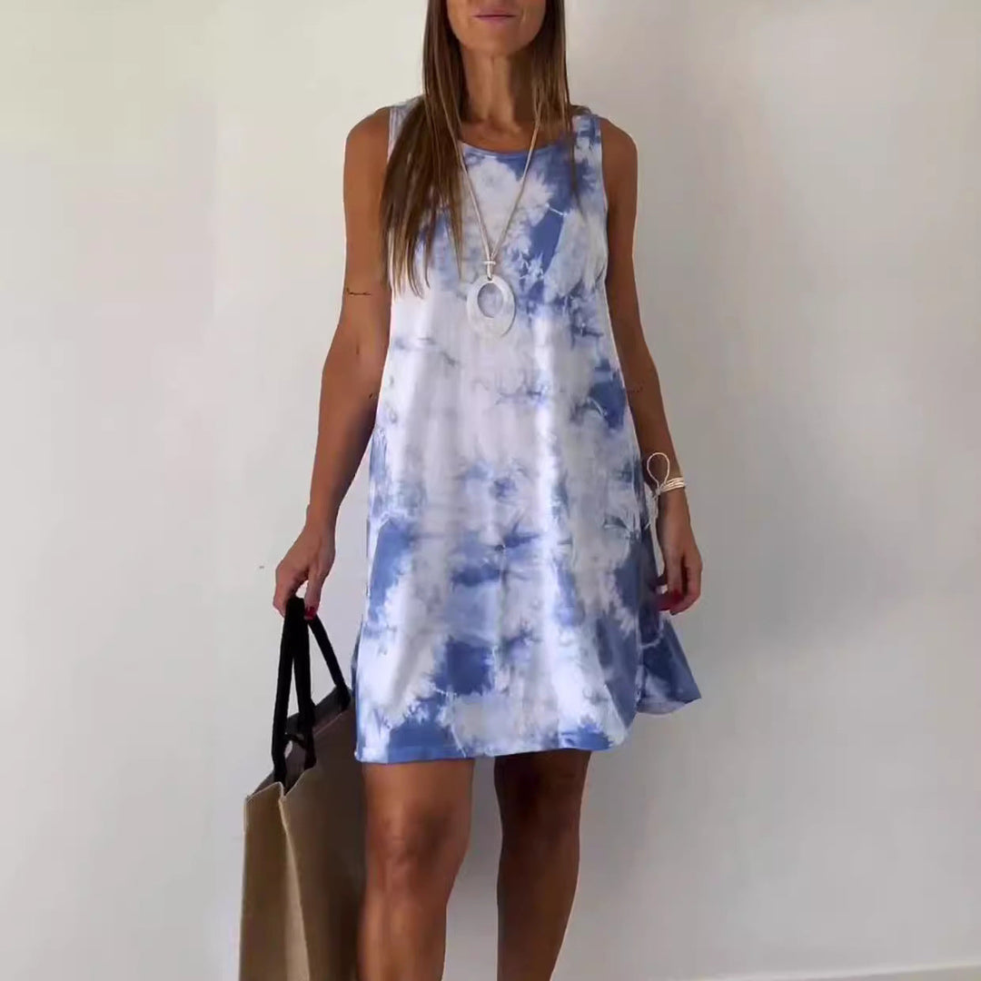 Josie™ - Gradient Tie Dye Print Mini Dress