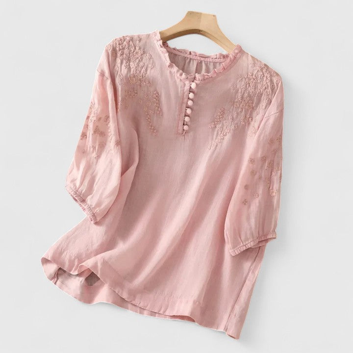 Vasilene™- Elegant Button-Front Blouse
