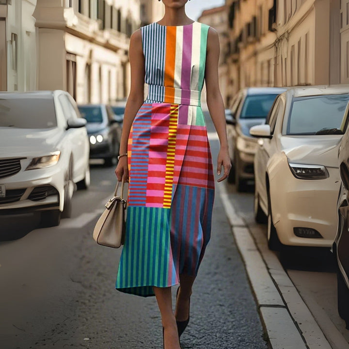 Celine™- Printed Sleeveless Dress