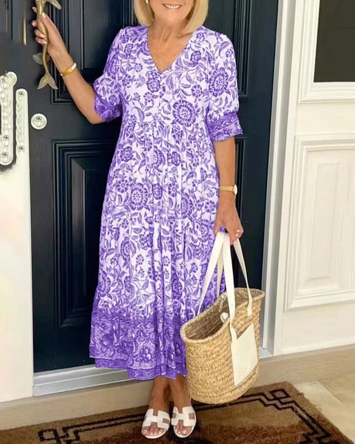 Mirelda™- Porcelain Print Dress