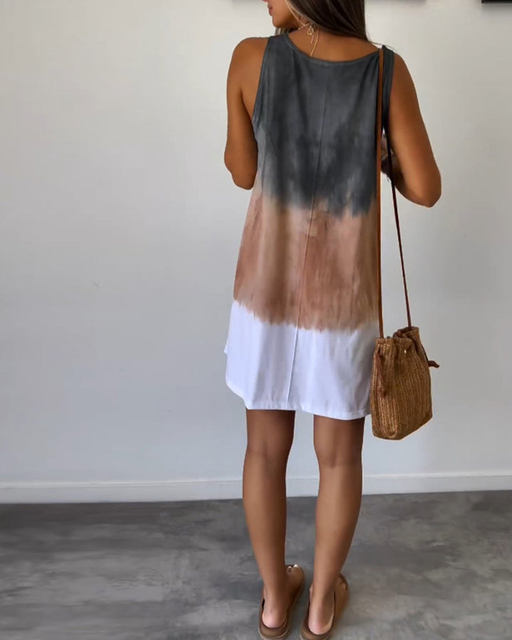 Josie™ - Gradient Tie Dye Print Mini Dress