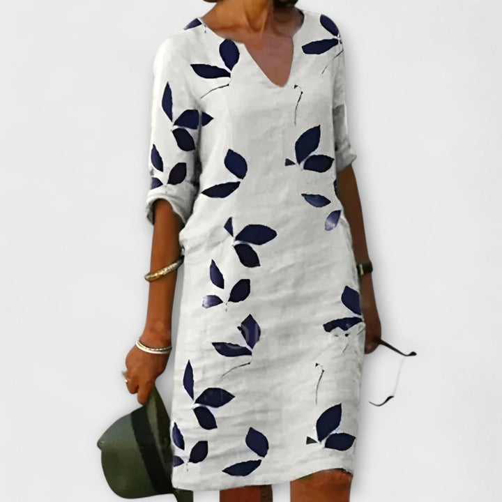 Malende™- Leaf Print Flow Dress