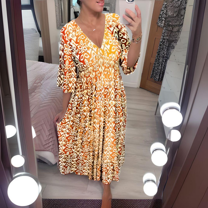 Isabella™- Boho Printed Dress