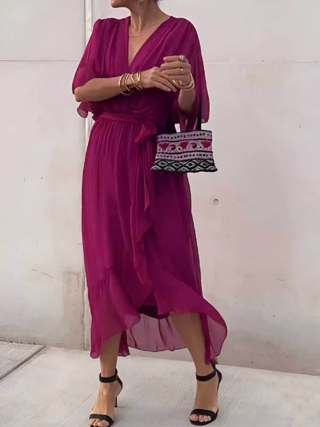 Claire™- Tie-Waist Midi Dress