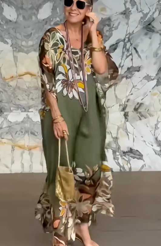 Isla™- Bohemian Floral Kaftan Dress