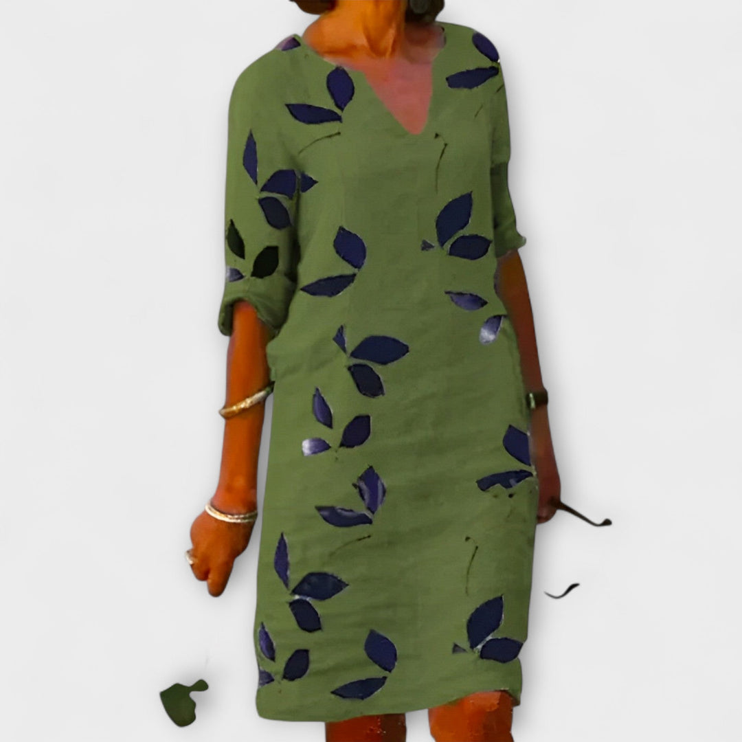 Malende™- Leaf Print Flow Dress
