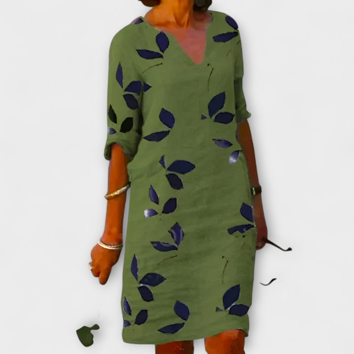 Malende™- Leaf Print Flow Dress