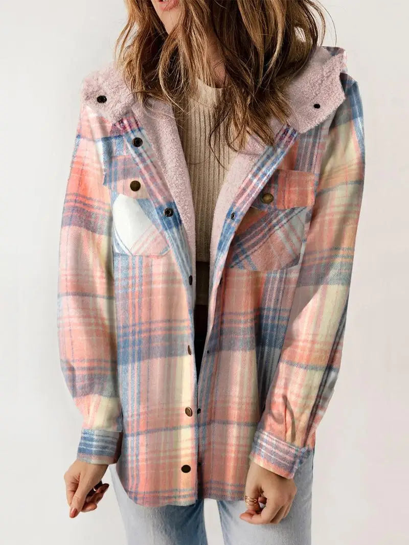 Woolie™- Cozy Plaid Fleece-Lined Jacket