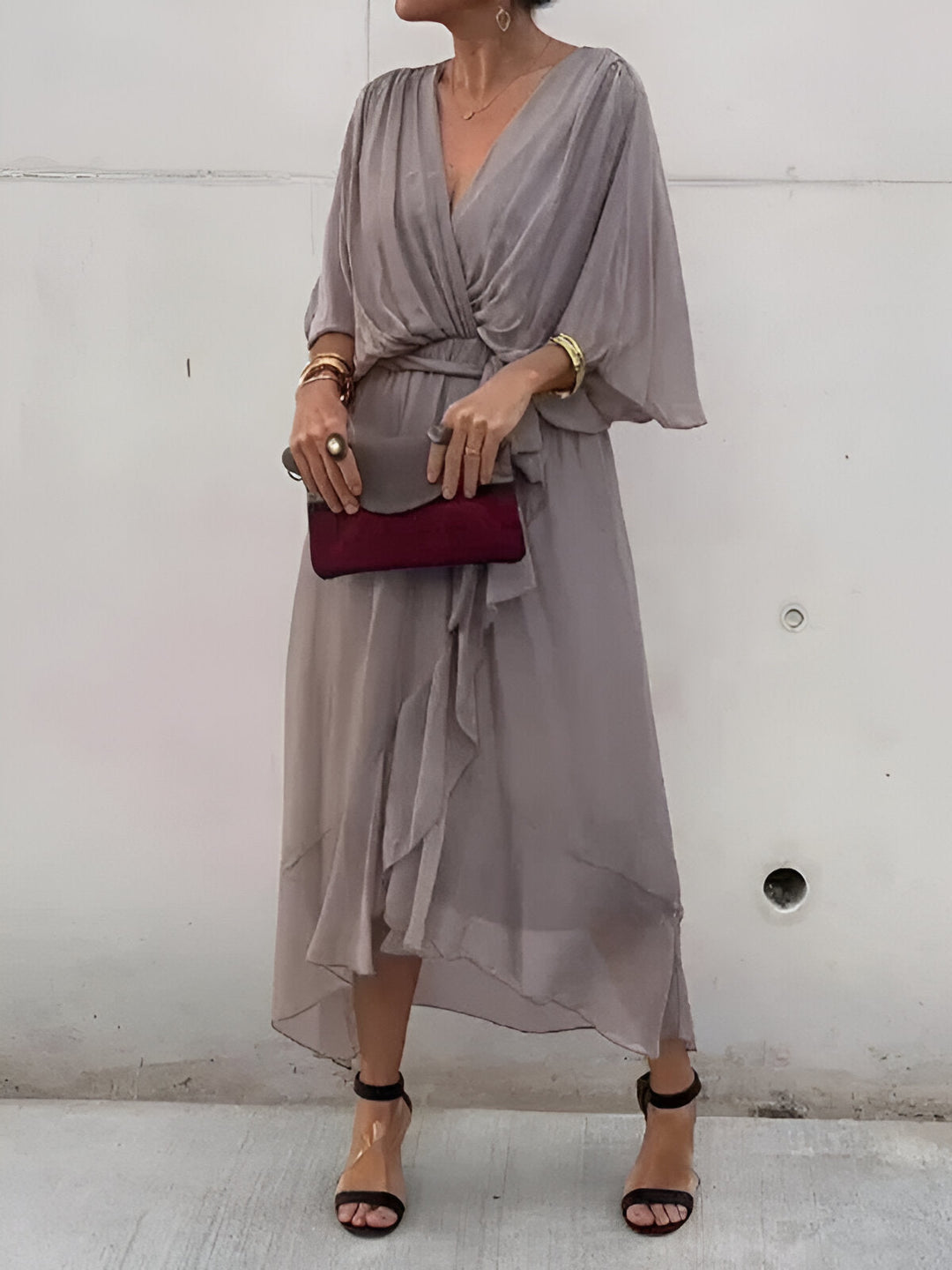 Claire™- Tie-Waist Midi Dress