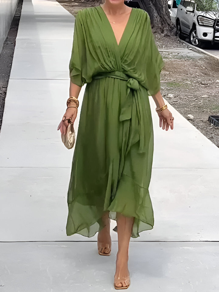 Claire™- Tie-Waist Midi Dress