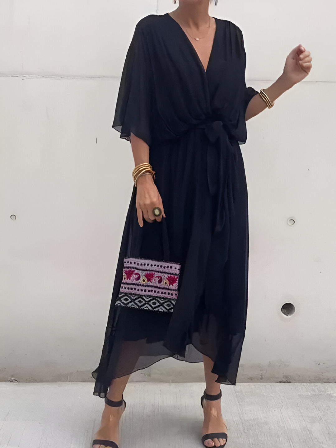 Claire™- Tie-Waist Midi Dress