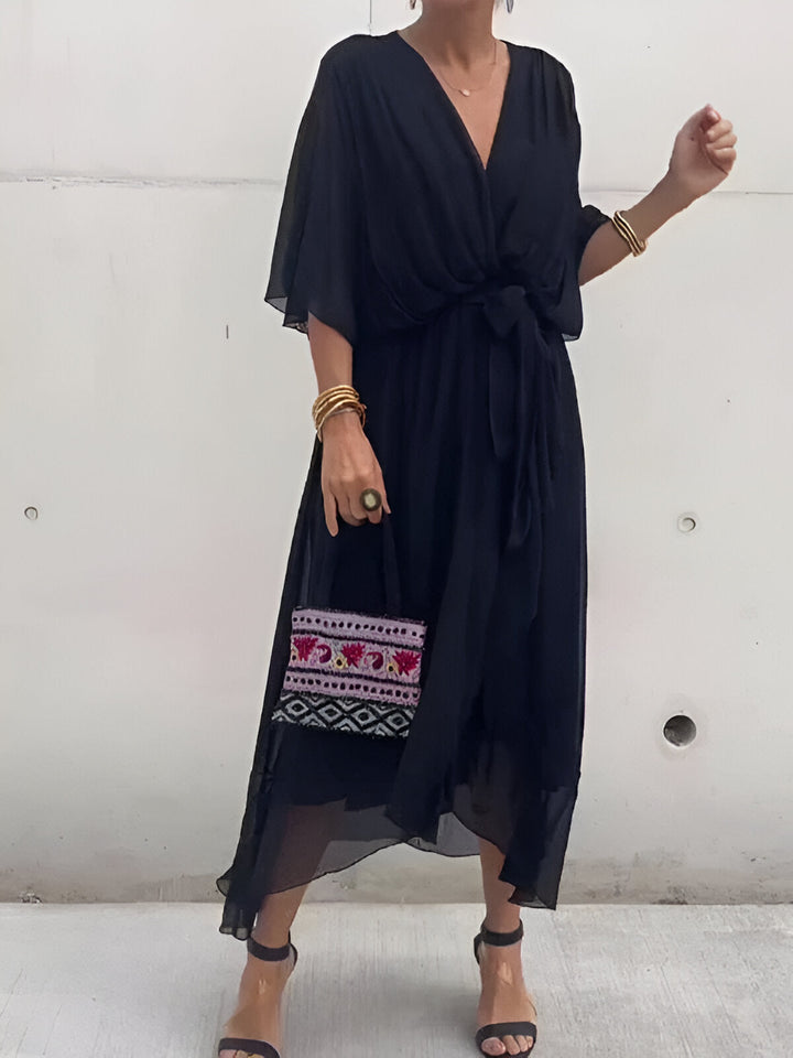 Claire™- Tie-Waist Midi Dress