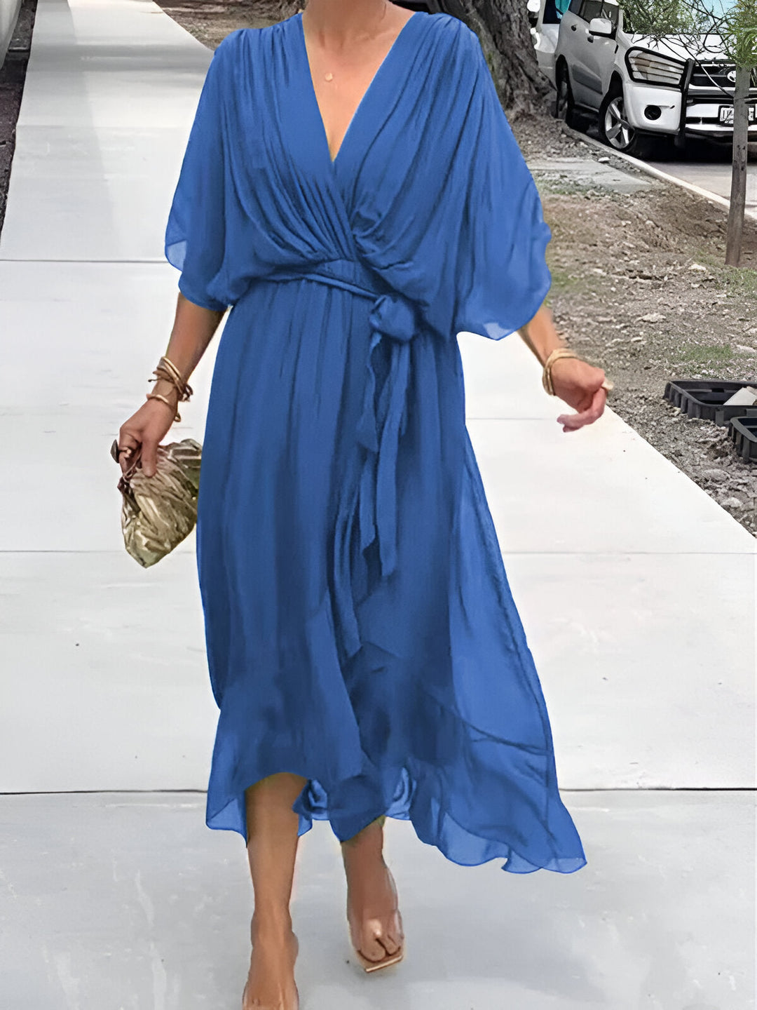 Claire™- Tie-Waist Midi Dress