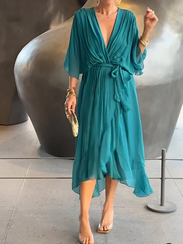 Claire™- Tie-Waist Midi Dress
